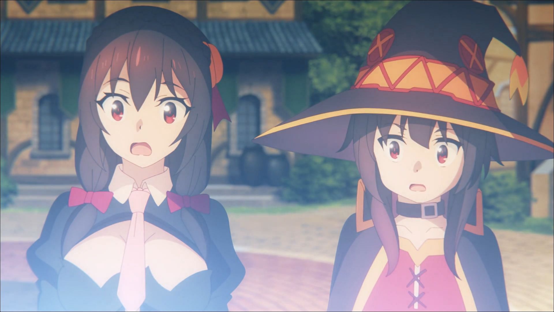 Yunyun and Megumin in KonoSuba: An Explosion on This Wonderful World! episode 8 (Image via Studio Deen)